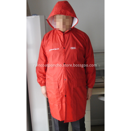Waterproof 210T Polyester Long Raincoat